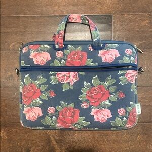 Floral Laptop Bag with Red and Pink Roses